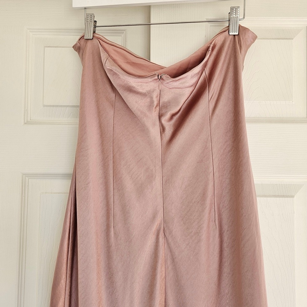 MORE TO COME | NWT Emma Strapless Maxi Dress in Blush Satin XL - Picture 7 of 12